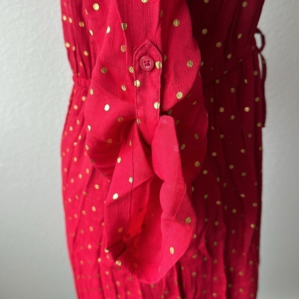 Alex and Parker dress size medium red gold, polkadots soft girl - Picture 4 of 9